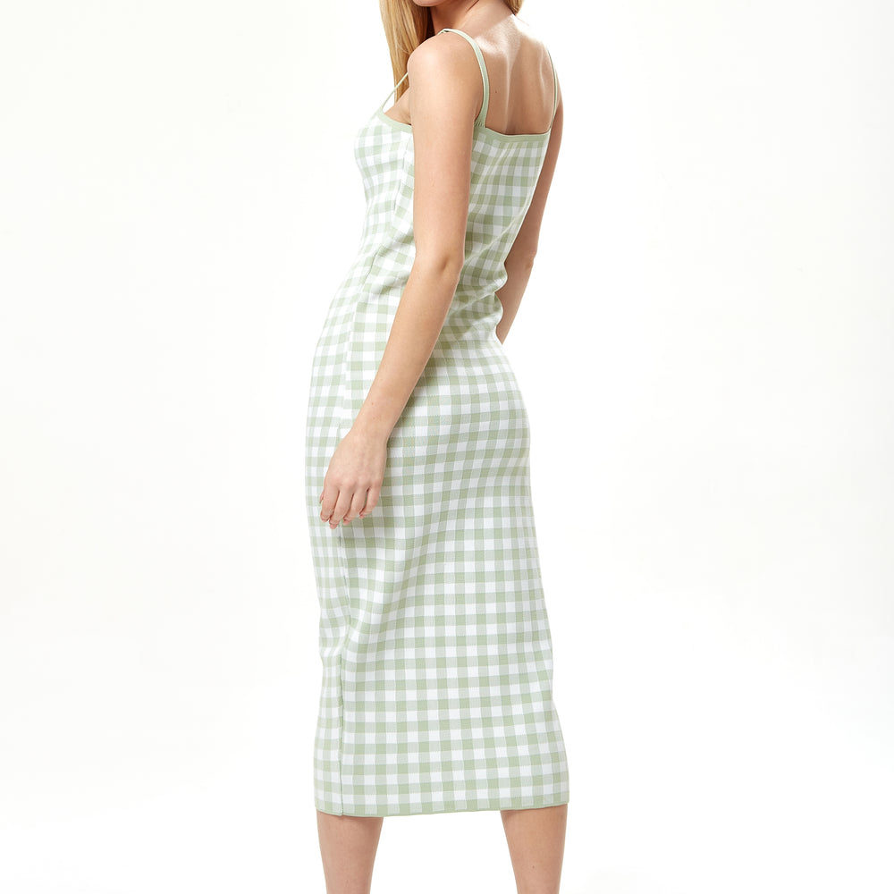 
                  
                    Liquorish Knitted Dress in Green and White Check
                  
                