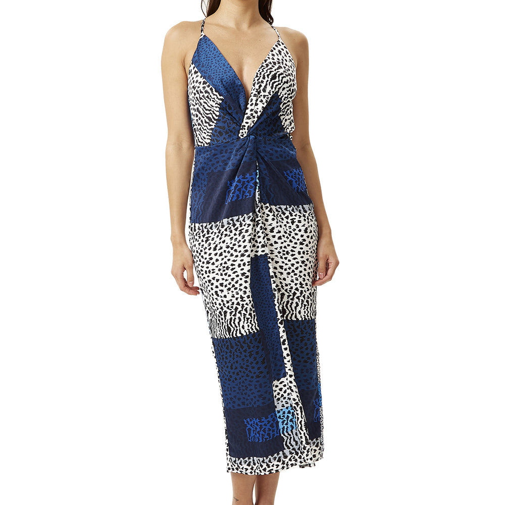 
                  
                    Liquorish Cami Midi Dress in Blue Square Animal Print
                  
                