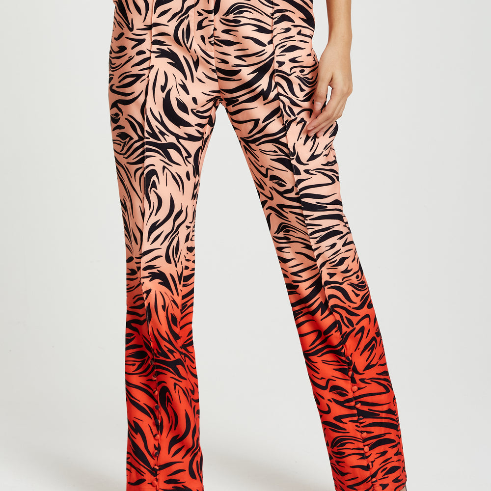 
                  
                    Liquorish Zebra Print Suit Trousers With Slit Detail In Orange And Nude
                  
                