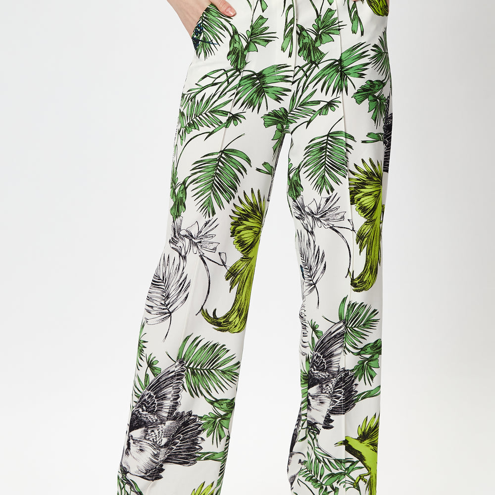 
                  
                    Liquorish Bird and Floral Print Trousers
                  
                