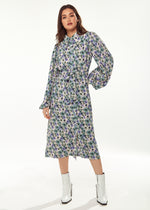 Liquorish Floral Print Dress With Peter Pan Collar