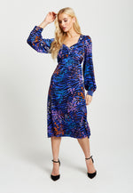Liquorish Vivid Zebra Print Midi Dress With Sweetheart Neckline