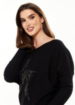 Divine Grace Black Jumper With Sparkly Zebra Star