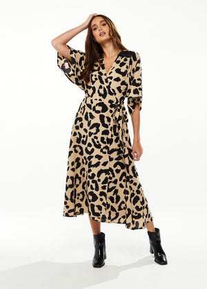 Leopard print kimono clearance dress