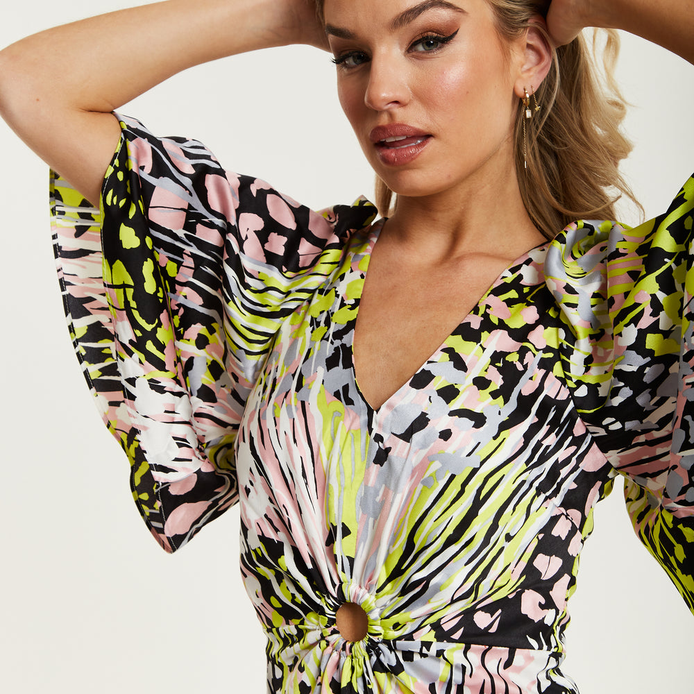 
                  
                    Liquorish Multicolour Abstract Print Mini Dress With Cut Out Front
                  
                