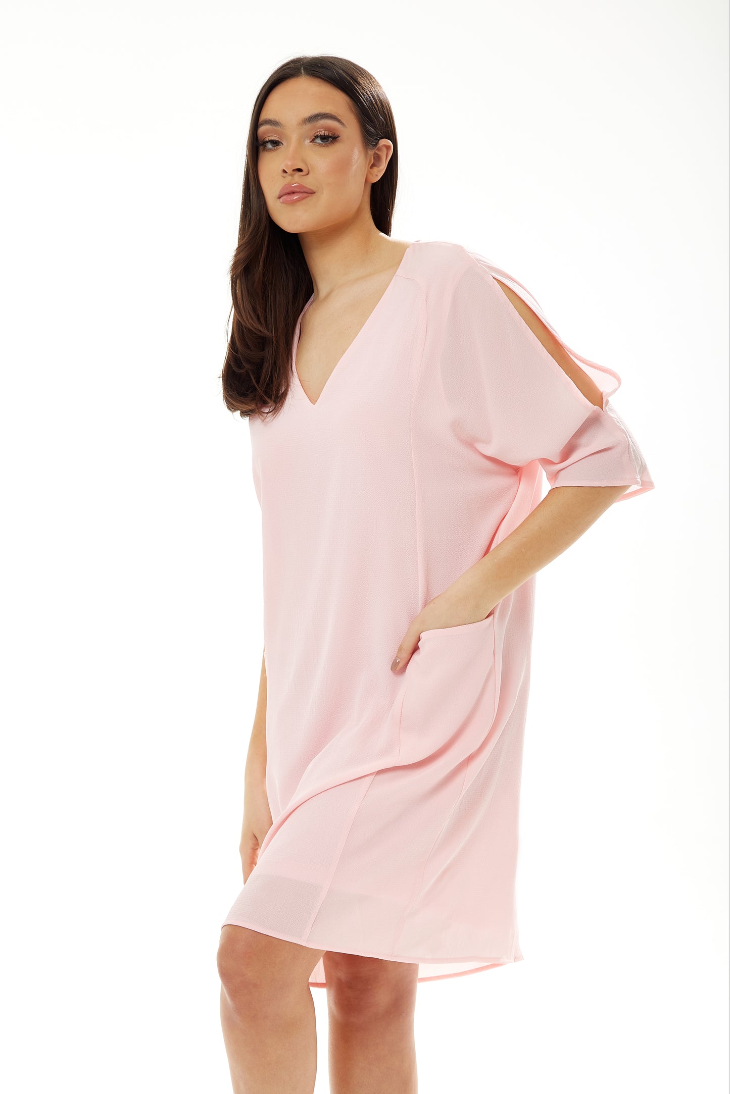 
                  
                    Liquorish Pink Relaxed Fit Midi Dress With Pockets
                  
                