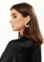 Divine Grace Flattened Hoop Earrings in Gold