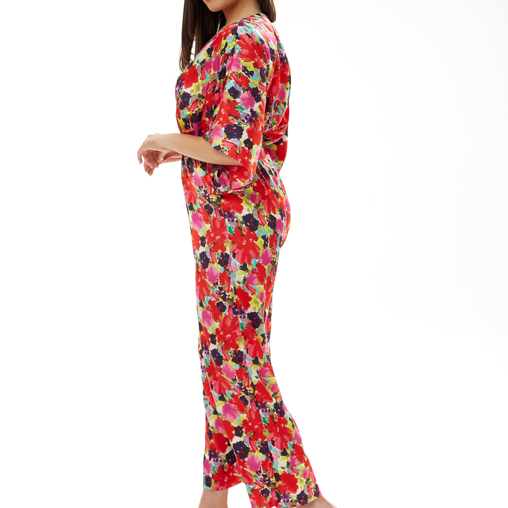 
                  
                    Liquorish Red Floral Jumpsuit with Short Sleeves
                  
                