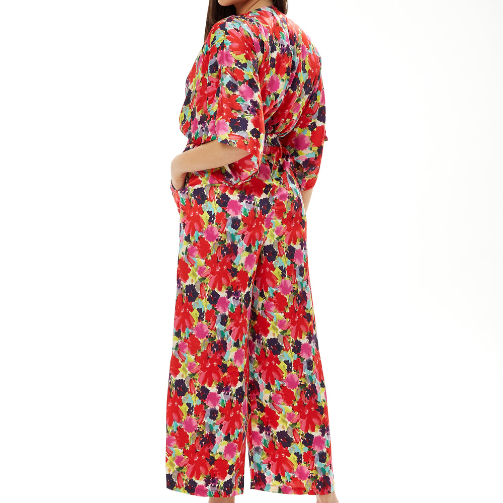 
                  
                    Liquorish Red Floral Jumpsuit with Short Sleeves
                  
                