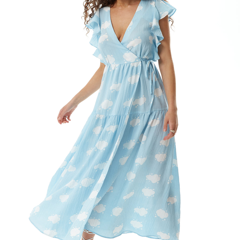 ruffle collar cloud print mini dress & other stories Ruffle Collar Cloud Print Mini Dress Eu 40