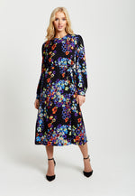 Liquorish Speckle Floral Print Midi Dress