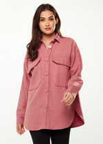 Liquorish Shirt with Oversized Pocket in Pink