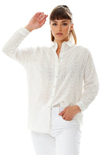 Divine Grace White Long Sleeve Broderie shirt