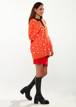 Liquorish Floral Cardigan In Orange