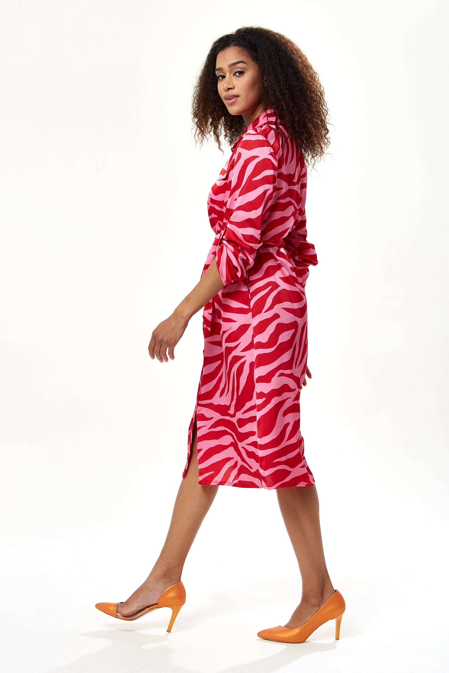 red and white zebra print dress Beyza Halter Mini Dress in Zebra Print Red , Halter Neck