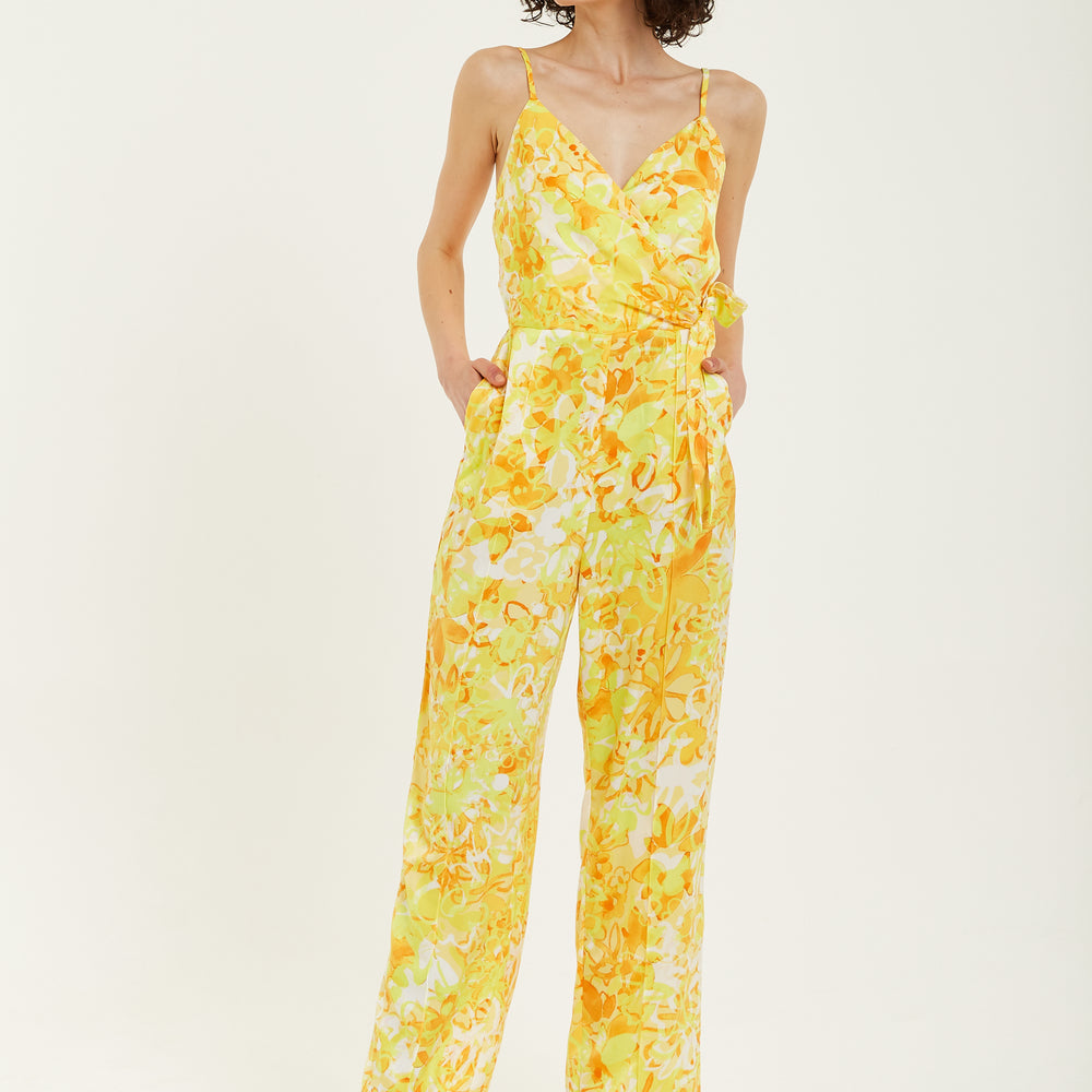 
                  
                    Liquorish Yellow And Orange Floral Print V-Neck Jumpsuit
                  
                