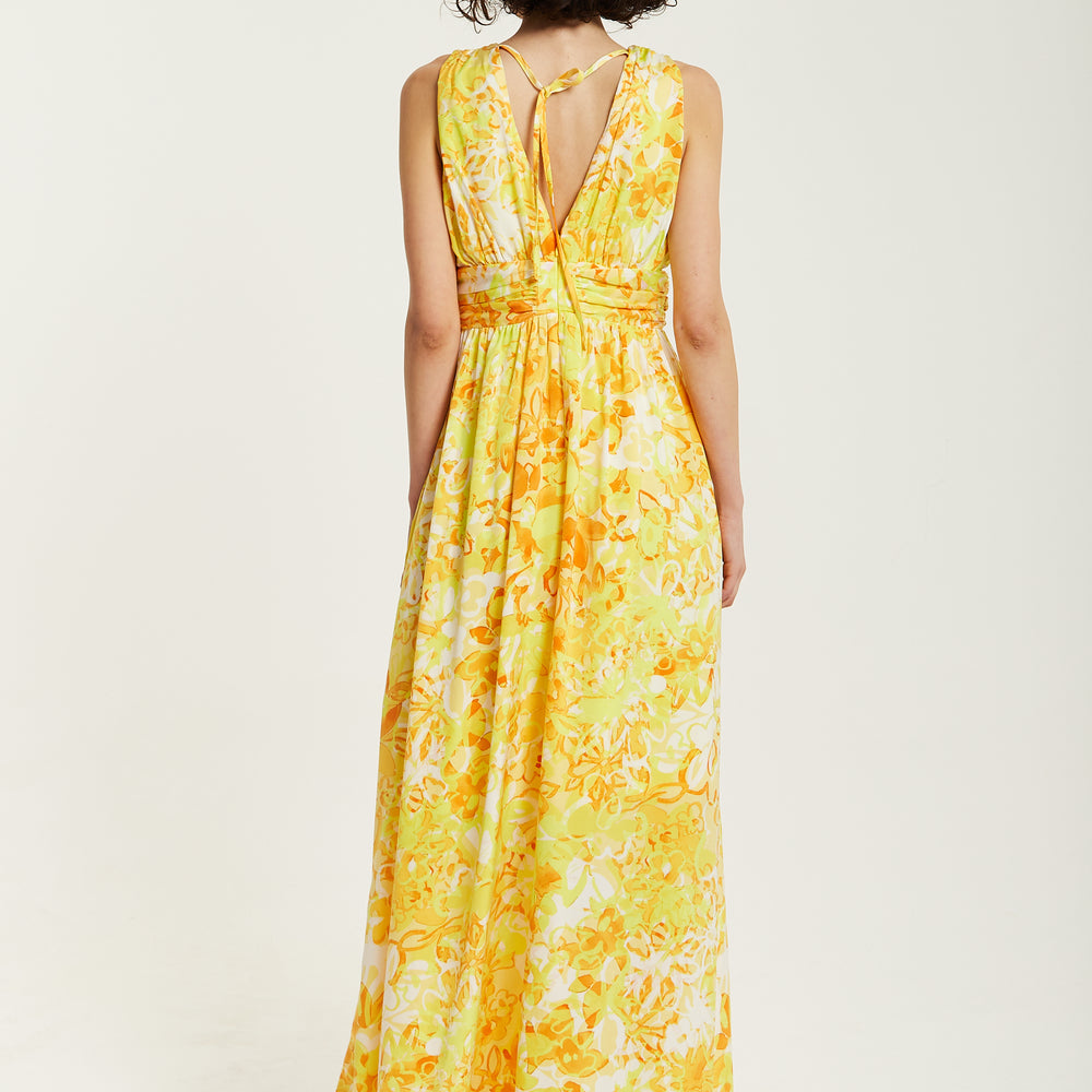 
                  
                    Liquorish Yellow And Orange Floral Print V-Neck Maxi Dress
                  
                