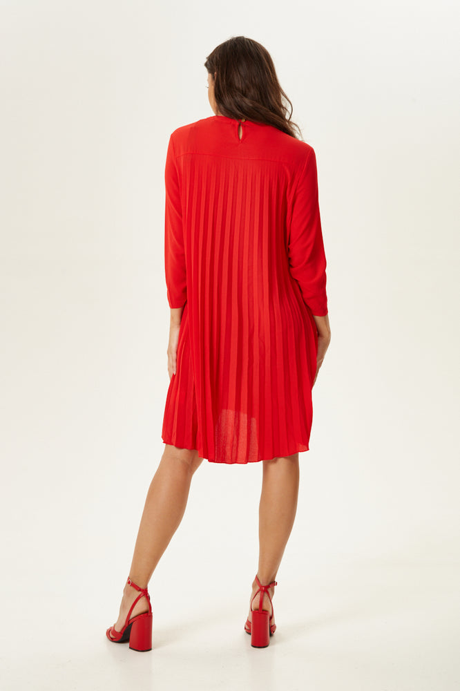 Divine Grace Red Pleated Dress