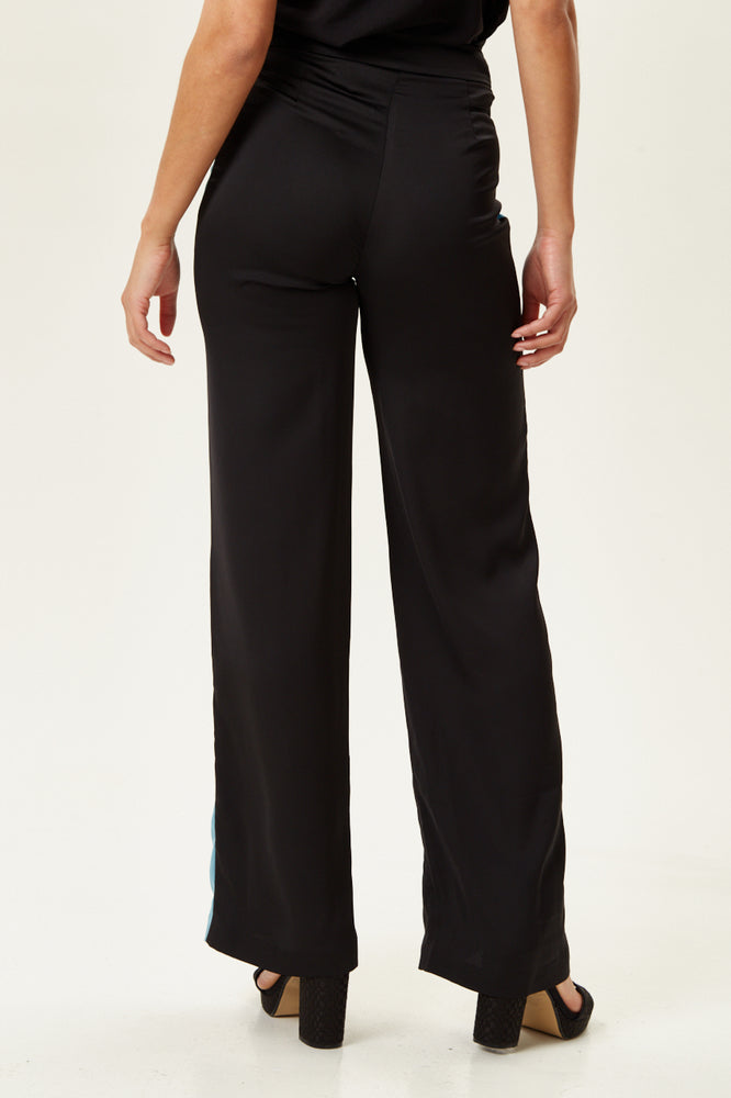 Divine Grace Colour Block Wide Leg Trousers in Navy and Blue