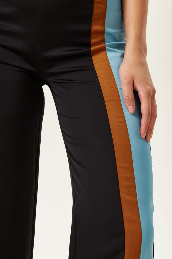 Divine Grace Colour Block Wide Leg Trousers in Navy and Blue