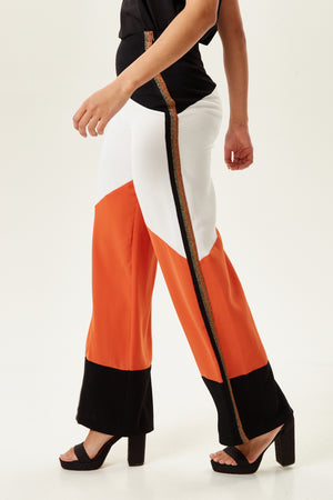 Divine Grace Wide Leg Colour Block Trousers