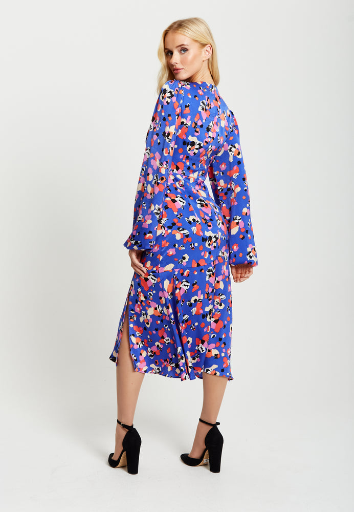 Liquorish Multicolour Abstract Dot Print Midi Dress