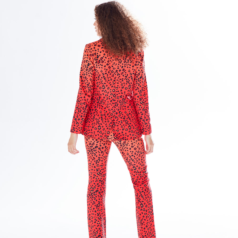 
                  
                    Liquorish Leopard Print Ombre Suit Blazer In Orange
                  
                