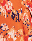 Liquorish Abstract Print Mini Wrap Dress With Long Sleeves In Orange