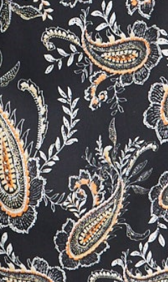 Liquorish Black Based Floral Print Maxi Wrap Dress With Orange Lace Details