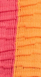 Liquorish Colour Block Jumper In Orange And Pink