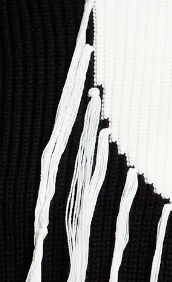 Liquorish Black And White Jumper With Tassel Detail
