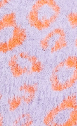 Liquorish Animal Pattern Fluffy Cardigan In Lilac