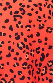 Liquorish Animal Print Mini Dress With Scalloped Hem Collar In Red