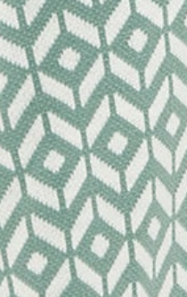 Liquorish Geometric Pattern Cardigan In Green & Off White