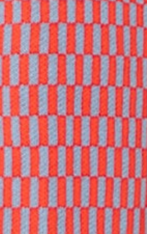 Liquorish Geometric Pattern Cardigan In Light Blue & Orange
