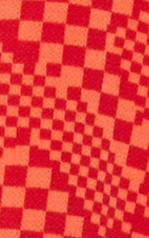 Liquorish Chequered Pattern Cardigan In Red & Orange