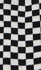 Liquorish Chequered Cardigan In Black, White & Camel