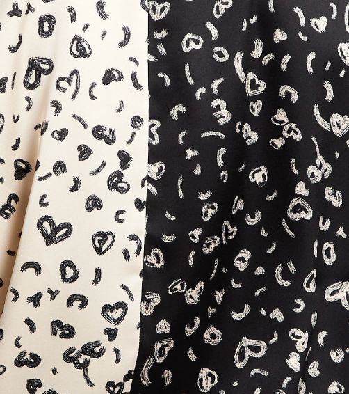 Liquorish Monochrome Heart Print Shirt With Short Sleeves