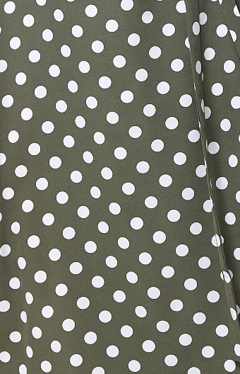 Liquorish Polka Dot Midi Wrap Dress In Khaki