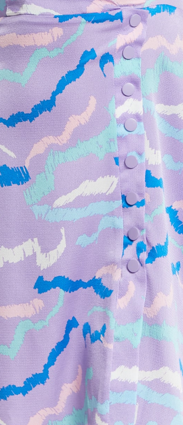 Liquorish Abstract Zebra Print Mini Dress In Lilac with Slit Sleeves