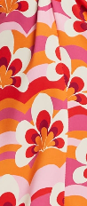 Liquorish Floral Knot Front Midi Dress in Orange and Pink