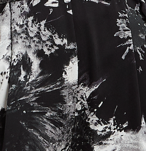 Liquorish Mono Abstract Print Jumpsuit With Long Sleeves
